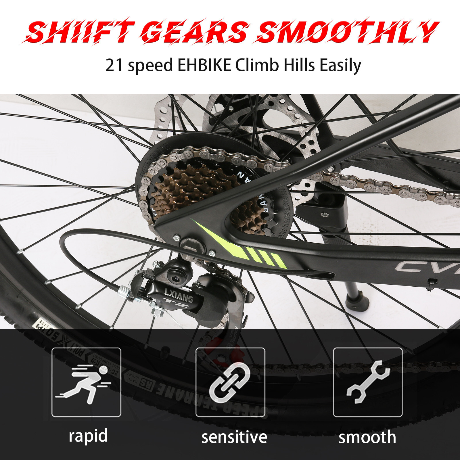 24-inch 21-Speed Mountain Bike Magnesium Alloy Frame,Whole Body Paint Black