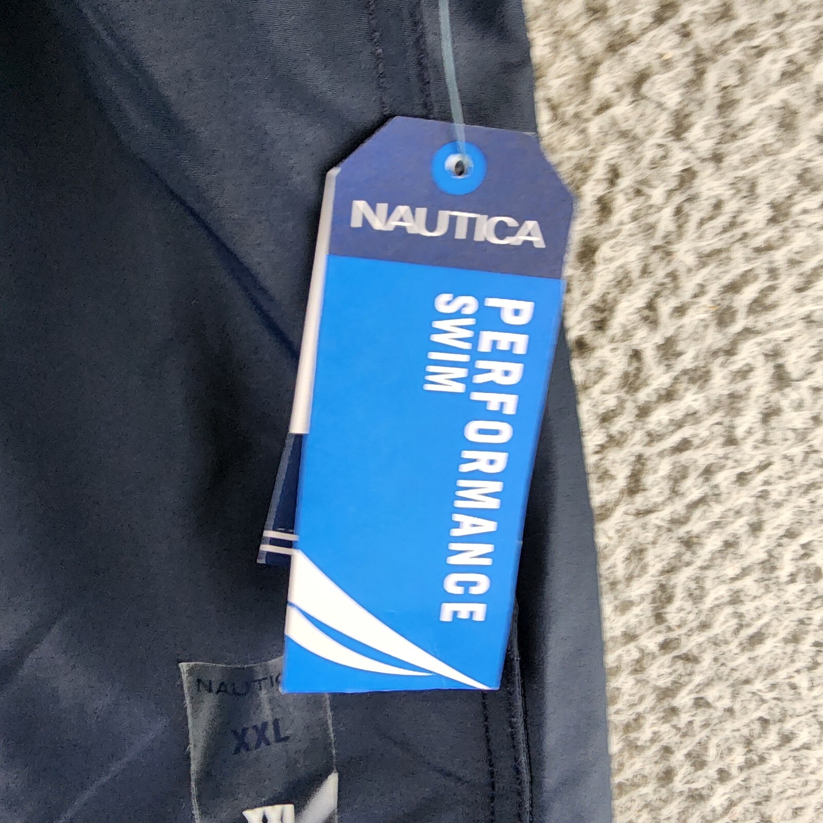 Nautica Heritage Diagonal Full Elastic Waist Swim Trunks Men's XXL Navy Multi - Picture 10 of 11