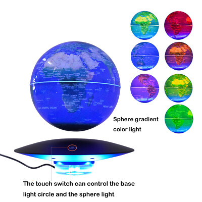 6'' Magnetic Levitating Floating Globe World Map LED Light Night Lamp Home Decor