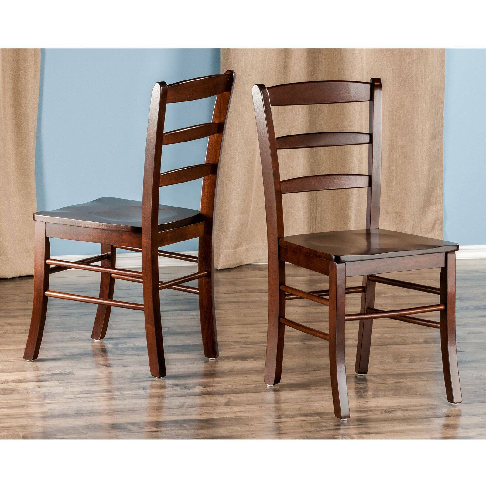Set of 2 Modern Traditional Kitchen Dining Chairs Ladder ...