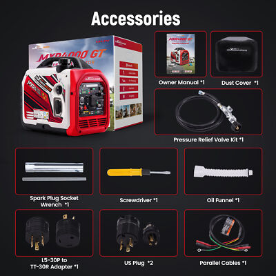 4000w Portable Dual Fuel Generator Inverter LPG/Gas Bluetooth Start Quiet
