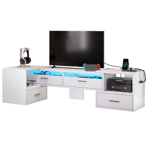 With Power Outlet For 65/70/75" Tvs Entertainment Center