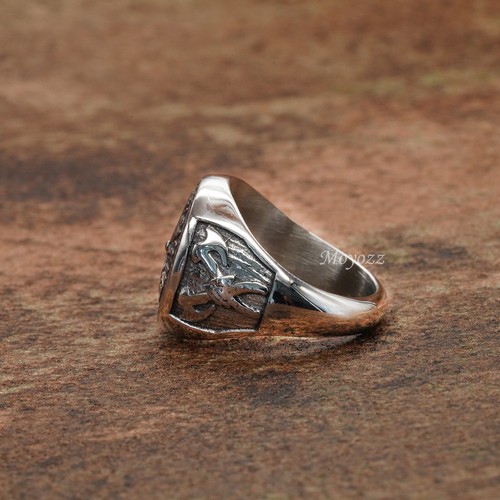 Mens Norse Viking Axe Compass Vegvisir Ring Men Stainless Steel Size 7-16 Gift