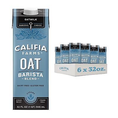 Califia Farms - Oat Barista Blend Oat Milk, 32 Oz (Pack of 6), Shelf Stable,