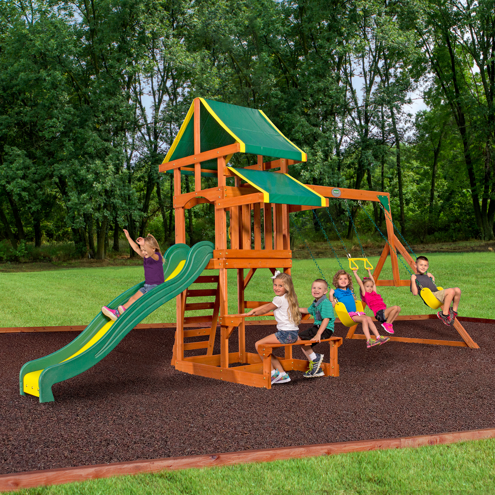 backyard discovery prestige all cedar wood playset swing set