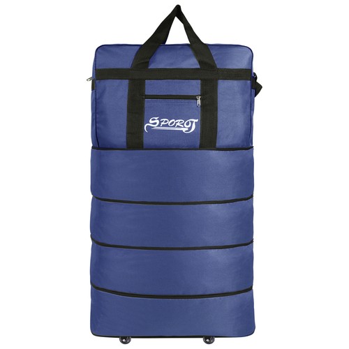 40" 4-layer Rolling Wheeled Duffle Bag Folding Carry on Luggage Soft Suitcase