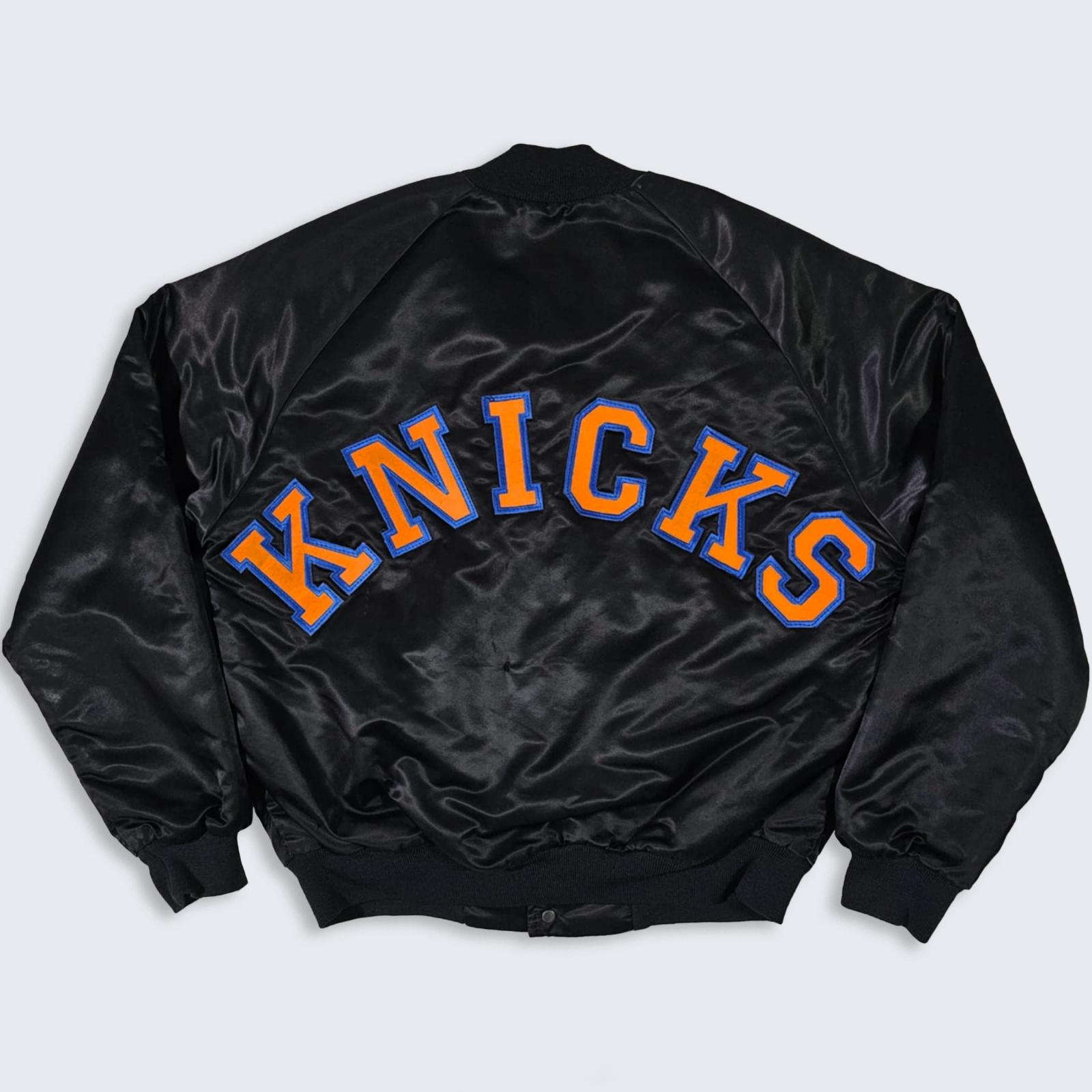 New York Knicks Vintage 80s Chalk Line Satin Bomber Jacket