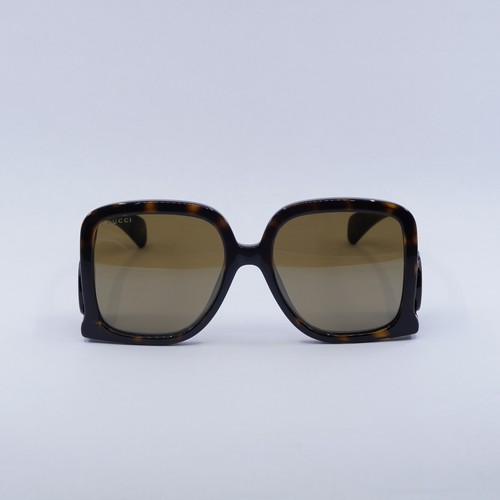 Pre-owned Gucci Gg1326s 007 Dark Havana/brown Mirror 58-19-140 Sunglasses Authentic