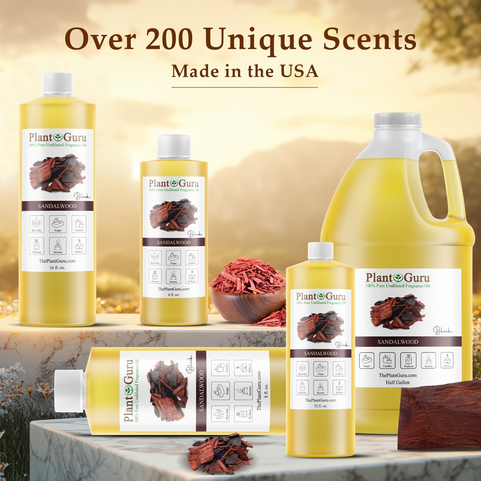 Black Sandalwood Fragrance Oil For Candle, Soap Making, Diffuser and Burners