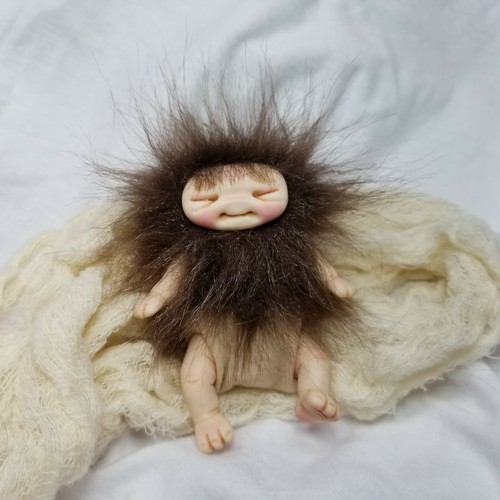 ooak polymer clay tiny BABY MONSTER doll (AllieBeanDolls)