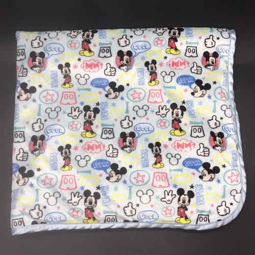 Mickey Mouse Super Cool Satin Trim Sherpa Blue