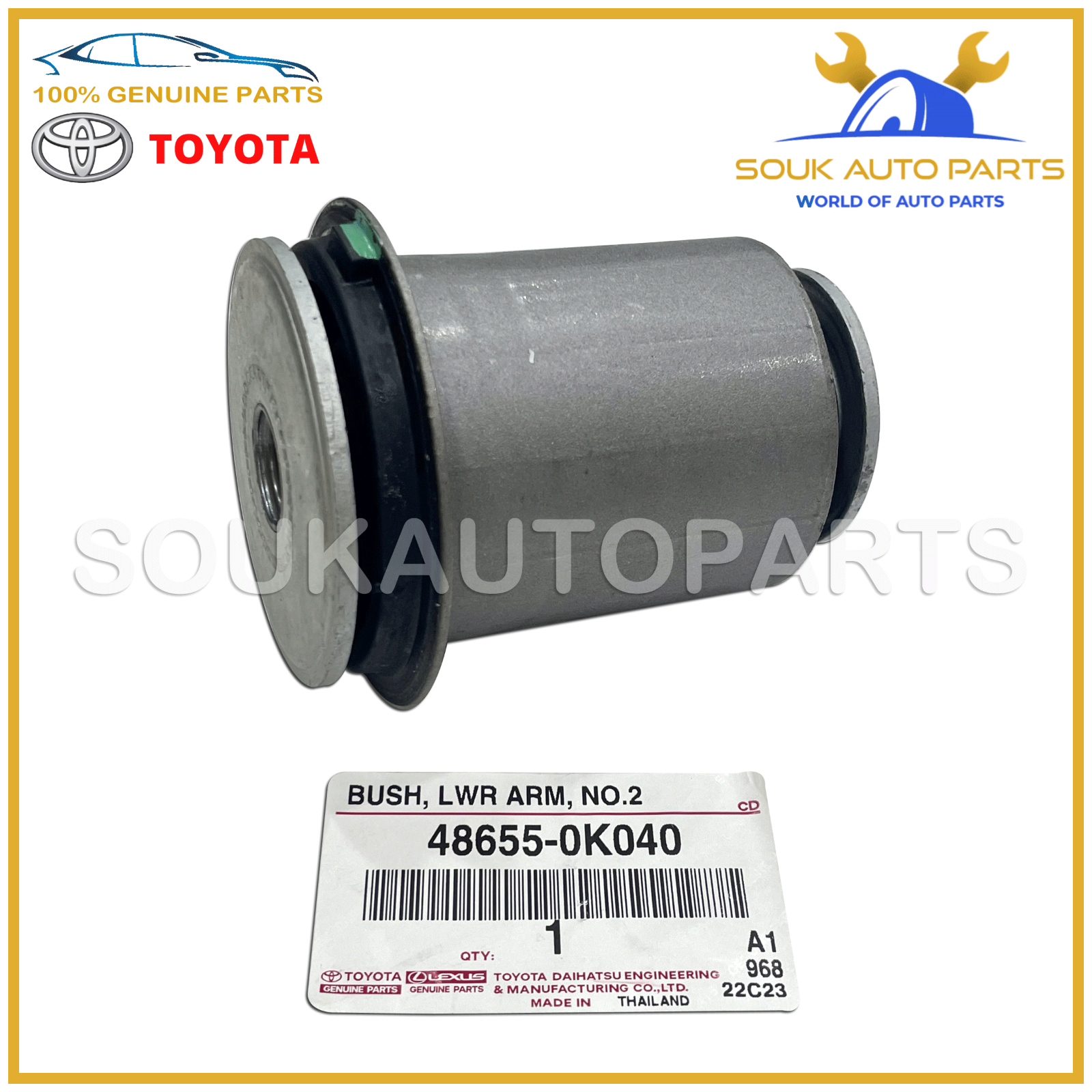 48655-0K040 Genuine Toyota BUSH, FRONT LOWER ARM, NO.2, RH