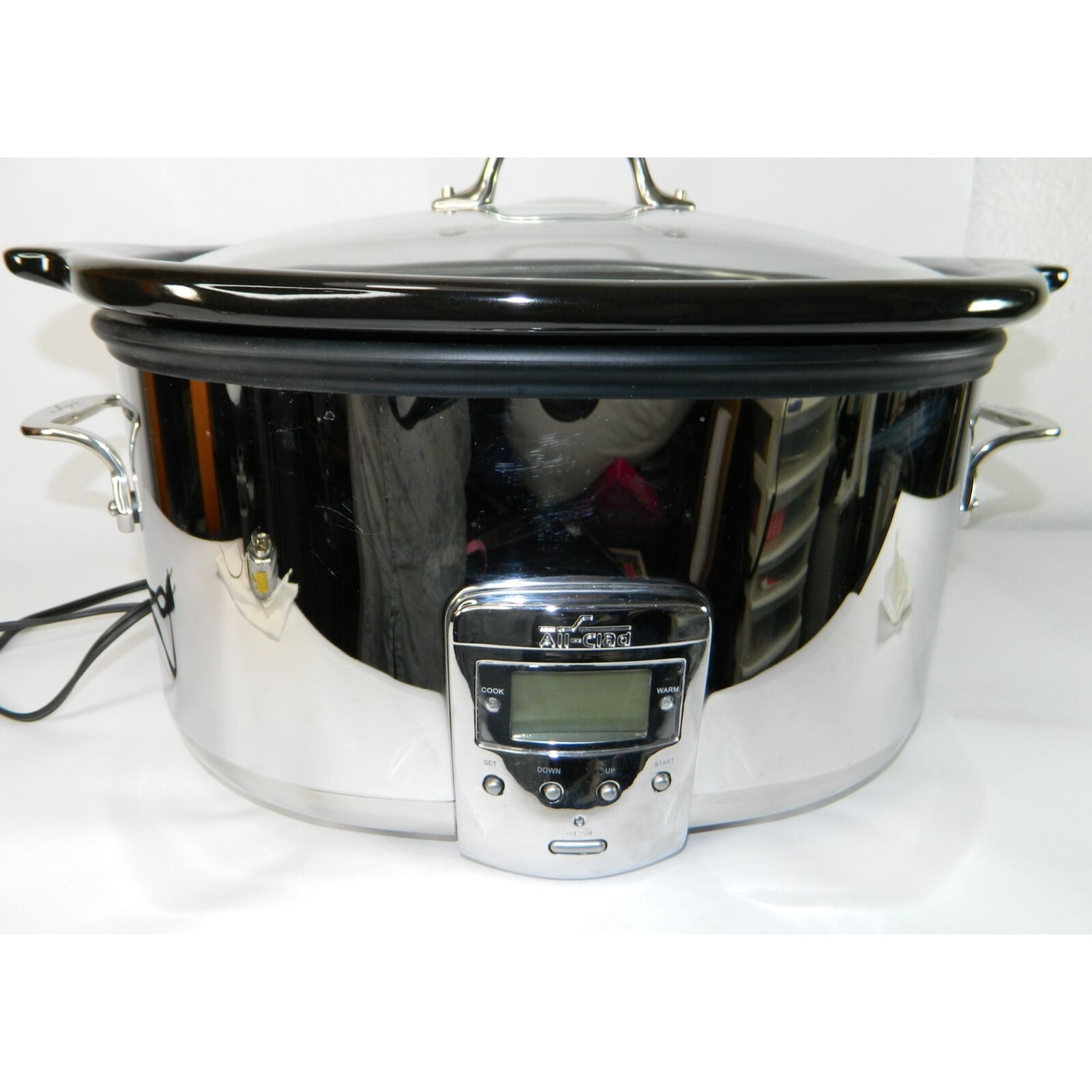 All-Clad Slow Cooker 7 Quart Model SC01 Crock Pot Stainless Steel Ceramic Bowl