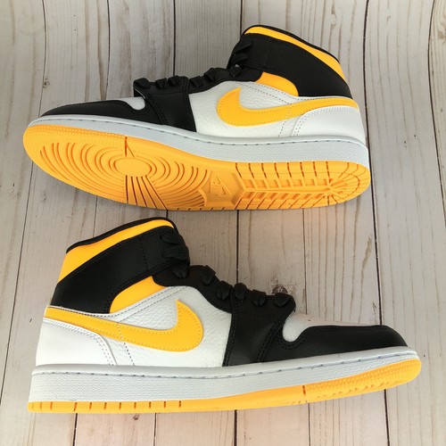Pre-owned Jordan Nike Womens Air 1 Mid Se Shoes Laser Orange Black