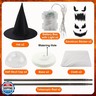 2 Pack Halloween Ghost Decorations Outdoor, Light Up Spooky Ghost with Witch Hat,Halloween Party Scary Ghosts Decor with LED Lights for Porches Yards Gardens Lawn Indoor