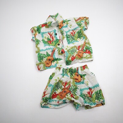 RJC Made in Hawaii Tiki Surfing Hawiian Shirt Shorts Set Child Size 2T