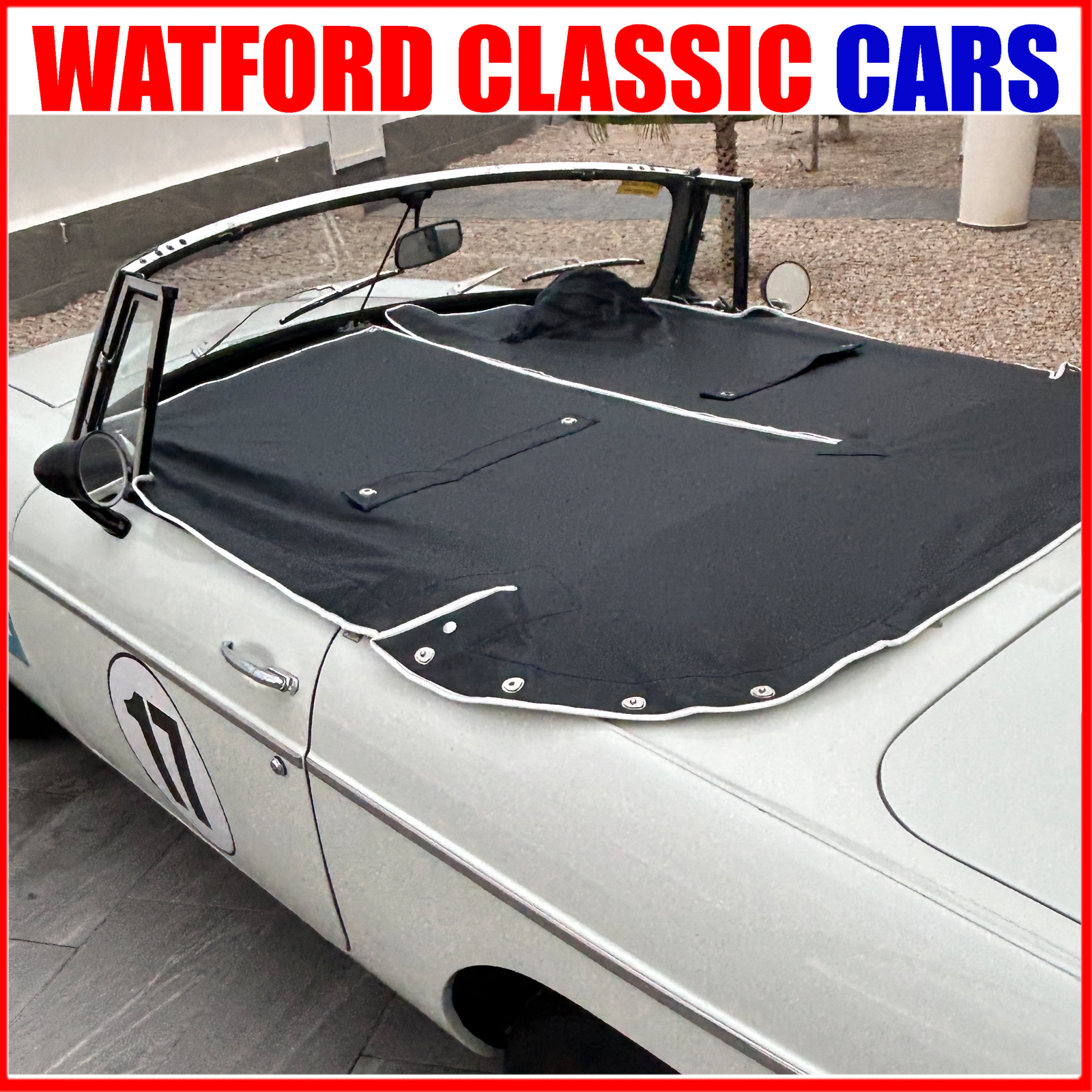 MGB Roadster Full Tonneau cover ALL years NO HEADRESTS White Trim