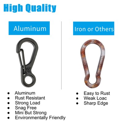 10/20/40x Mini Heavy Carabiner Snap Hook Clip Key Chain Aluminum Outdoor Camping