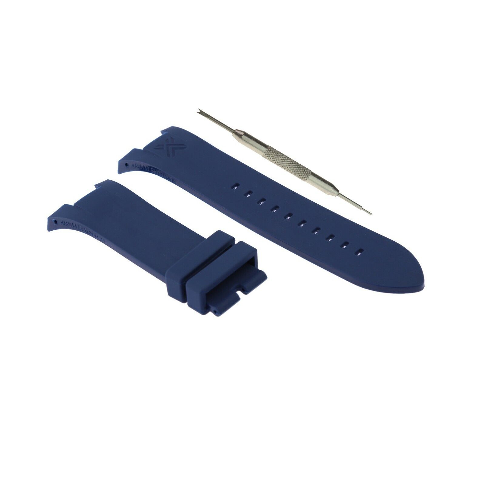 31mm Blue Rubber Watch Strap Fits Armani Exchange AX1041 AX1