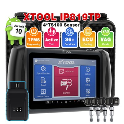 XTOOL IP819TP Car Diagnostic Scanner TPMS Programming ECU Coding Tool w/4*Sensor