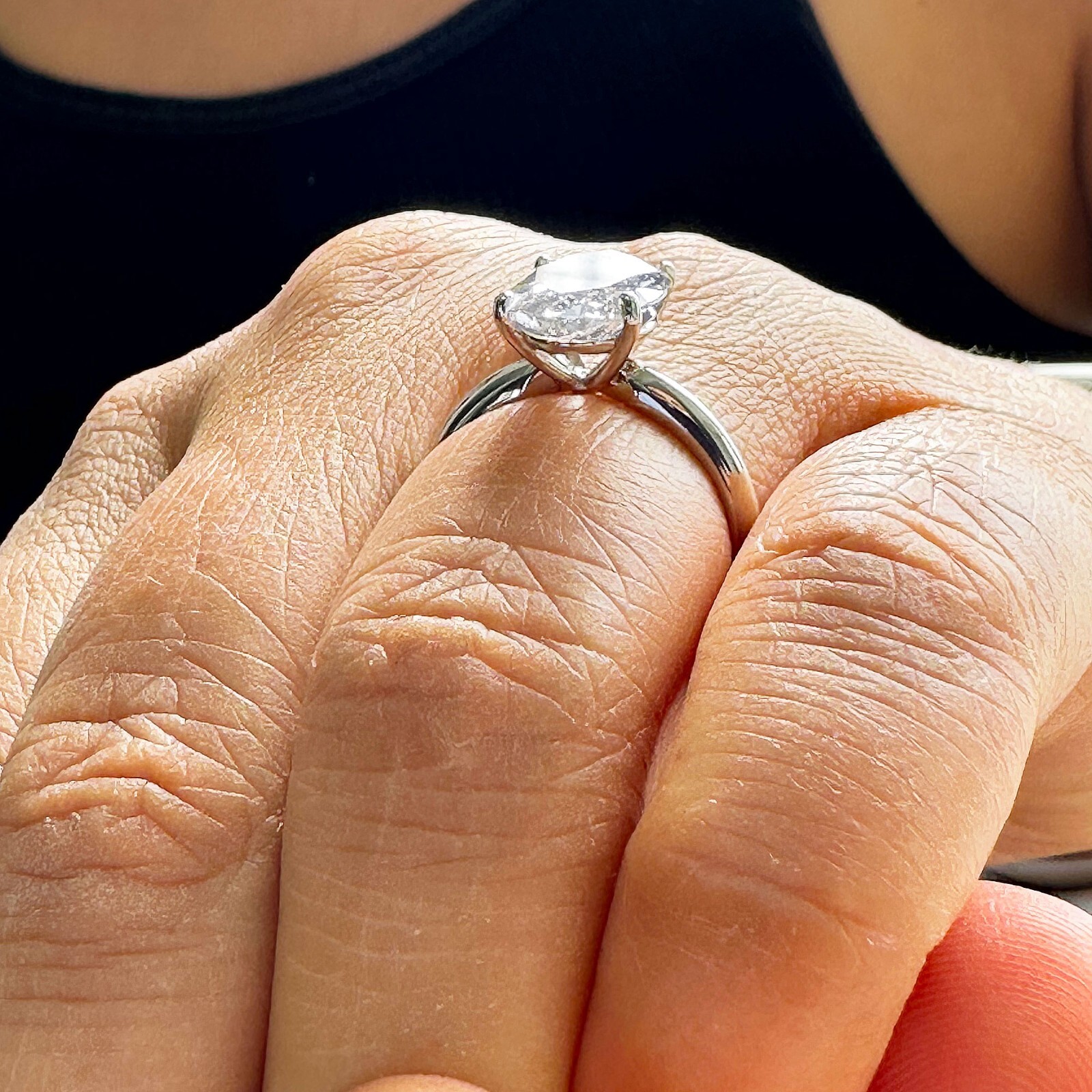 Pre-owned Gia Certified 14k Solid White Gold Oval Cut Diamond Engagement Ring Prong 3.00ct