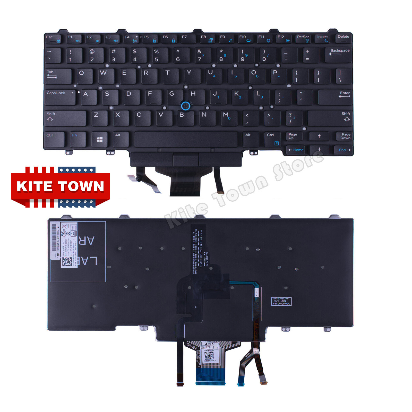 Backlit Keyboard for Dell Latitude E5450 E5470 E7450 E7470 US D19TR