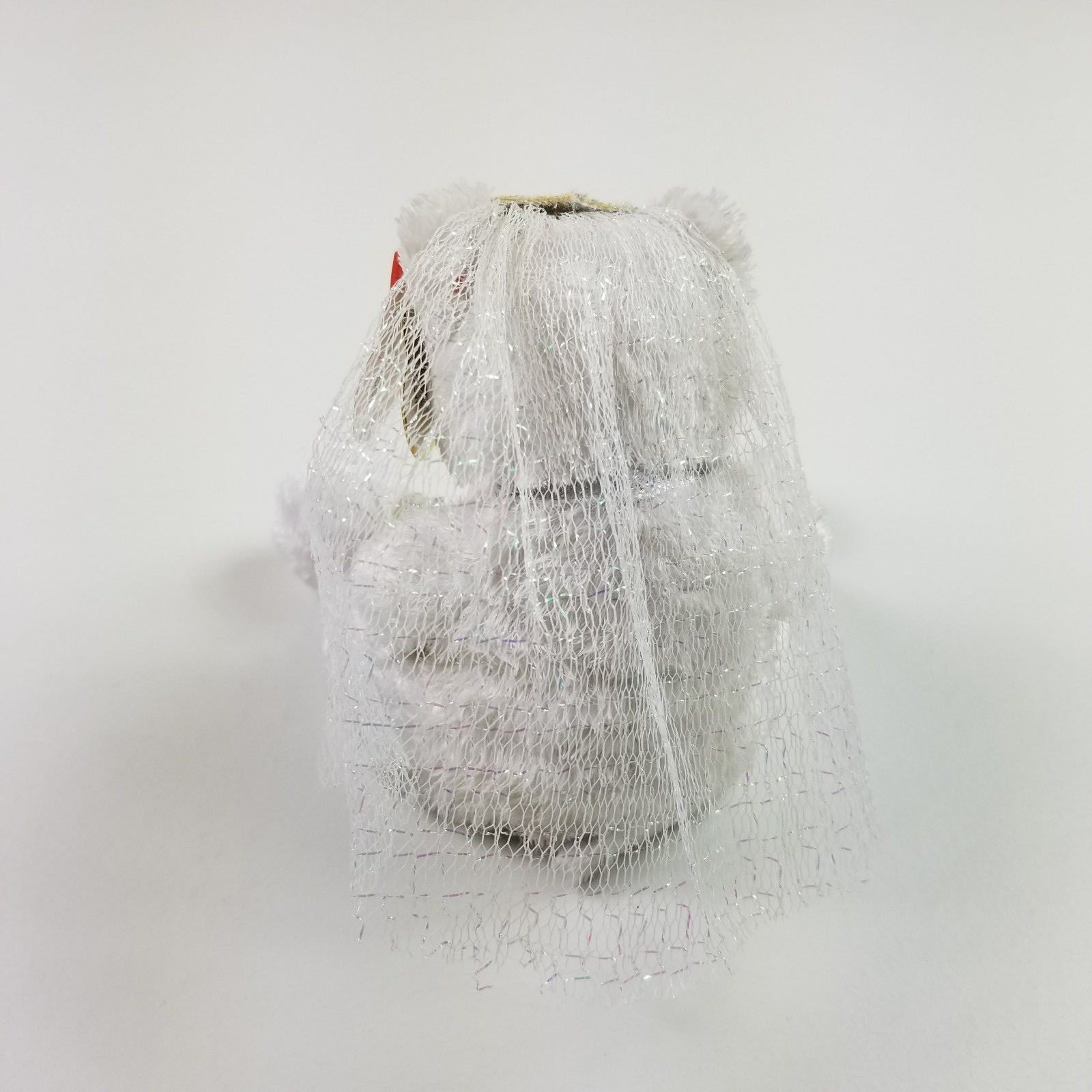 Ty Beanie Baby - Bride Bear - White Bear - Wedding - Tiara, Corsage, Veil