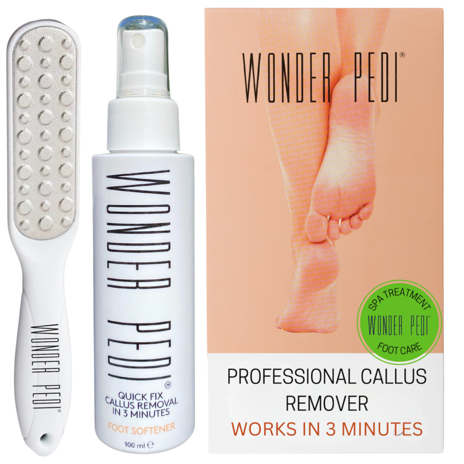 Callus Remover Quick Fix Foot File Rasp + Instant Exfoliating Softener Spray
