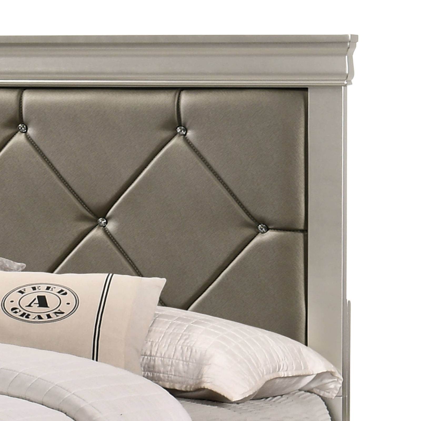 NEW Champagne Gold 4PC Queen King Twin Full Modern Glam Bedroom Set Bed/D/M/N