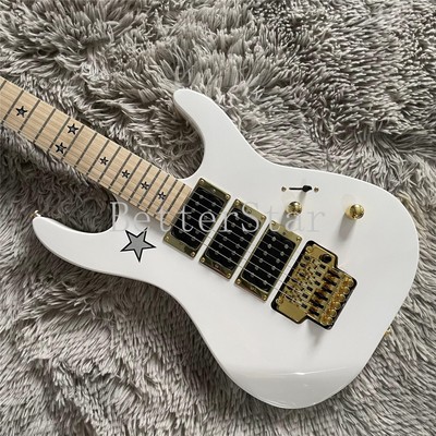 Alpine White Jersey 6 String Electric Guitar Basswood Body Solid Body Gold Part