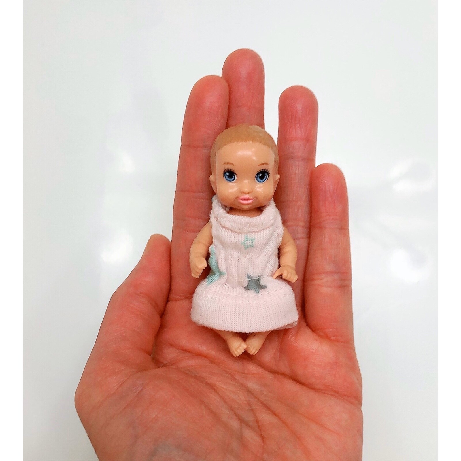 Baby Light Pink Star Dress for Barbie Skipper Krissy Babysitters Baby Doll
