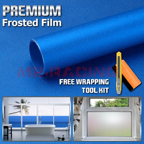 12"x48" Blue Frosted Film Glass Home Bathroom Window Security Privacy Sticker