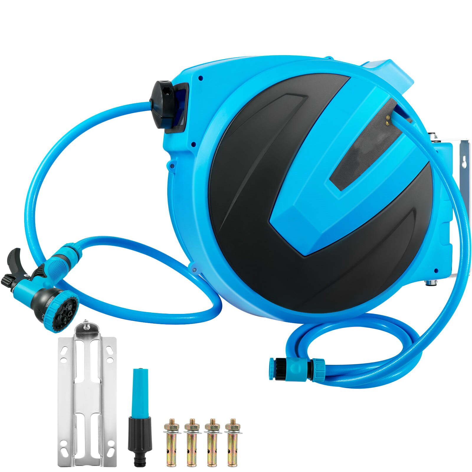 Wall Mounted Retractable Hose Reel Garden Water Hose Reel 5/8inch x90 ft