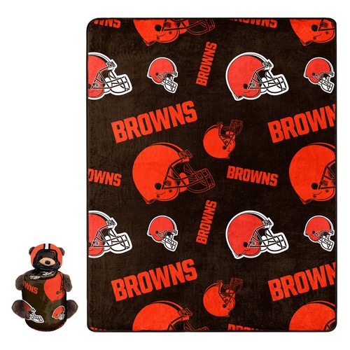 Плюшевый комбинезон с медведями Northwest NFL Cleveland Browns и шелковым пледом на ощупь