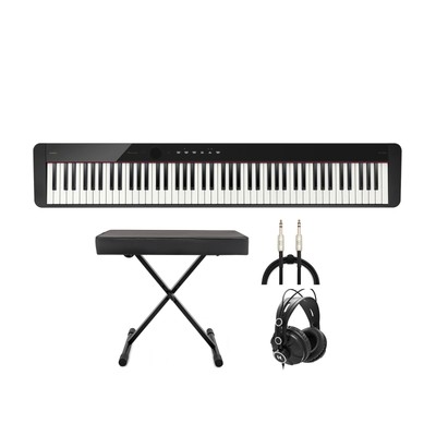 Casio Privia 88 Key Digital Piano with Casio CS68 Stand Black wBench Bundle