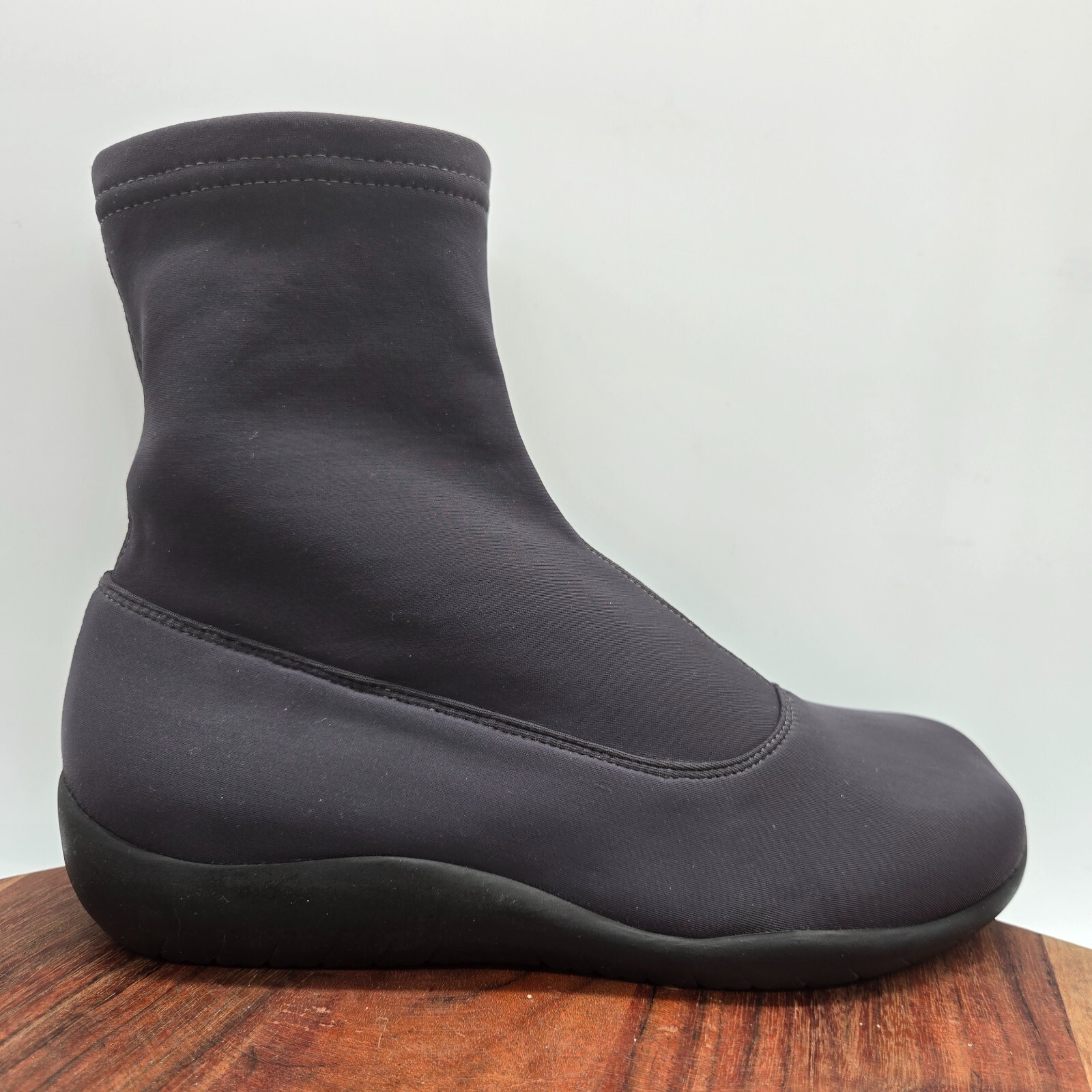 Bally Finke Boots Women's 6.5 Gray Black Sock Stretchy Pull On