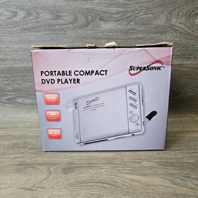 SuperSonic Portable DVD Player SC-28B Open Box Vintage USB AC/DC AV Remote MP3