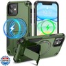 Caka for iPhone 11 Case, iPhone 11 Phone Case [Compatible with Magsafe] [Built-in Invisible Stand] [Heavy Duty Drop Protection] Shockproof Rugged Protective Magnetic Cover Accessories Green