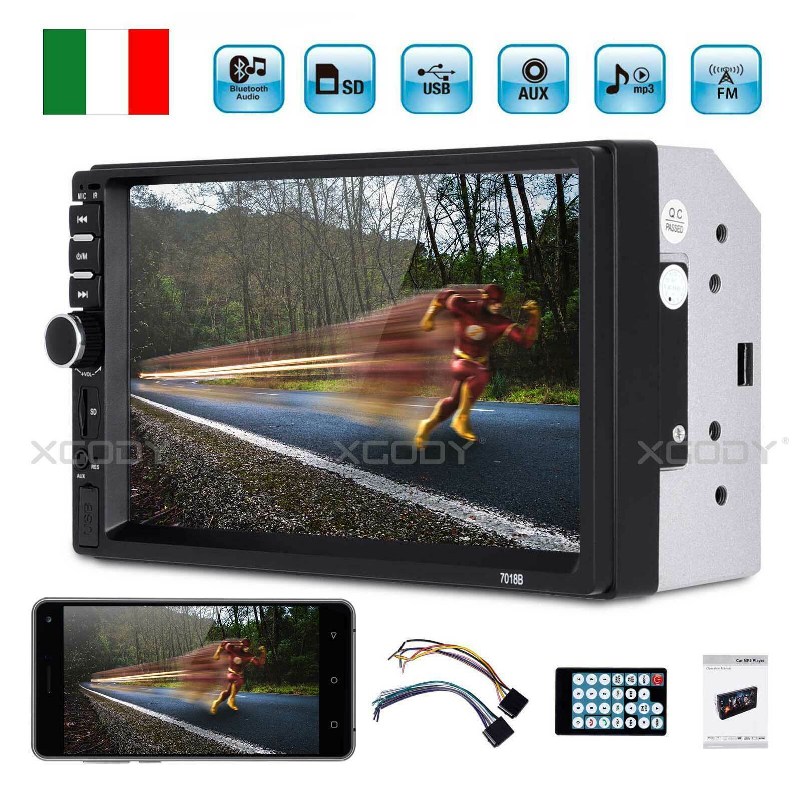 7" Bluetooth Autoradio 2 DIN Touch Screen Stereo MP5 MP3 Media Player 7018b cir