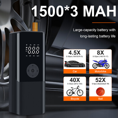 150 PSI Air Compressor Tire Inflator Fits Car Moto Bike Tires Air Pump Portable