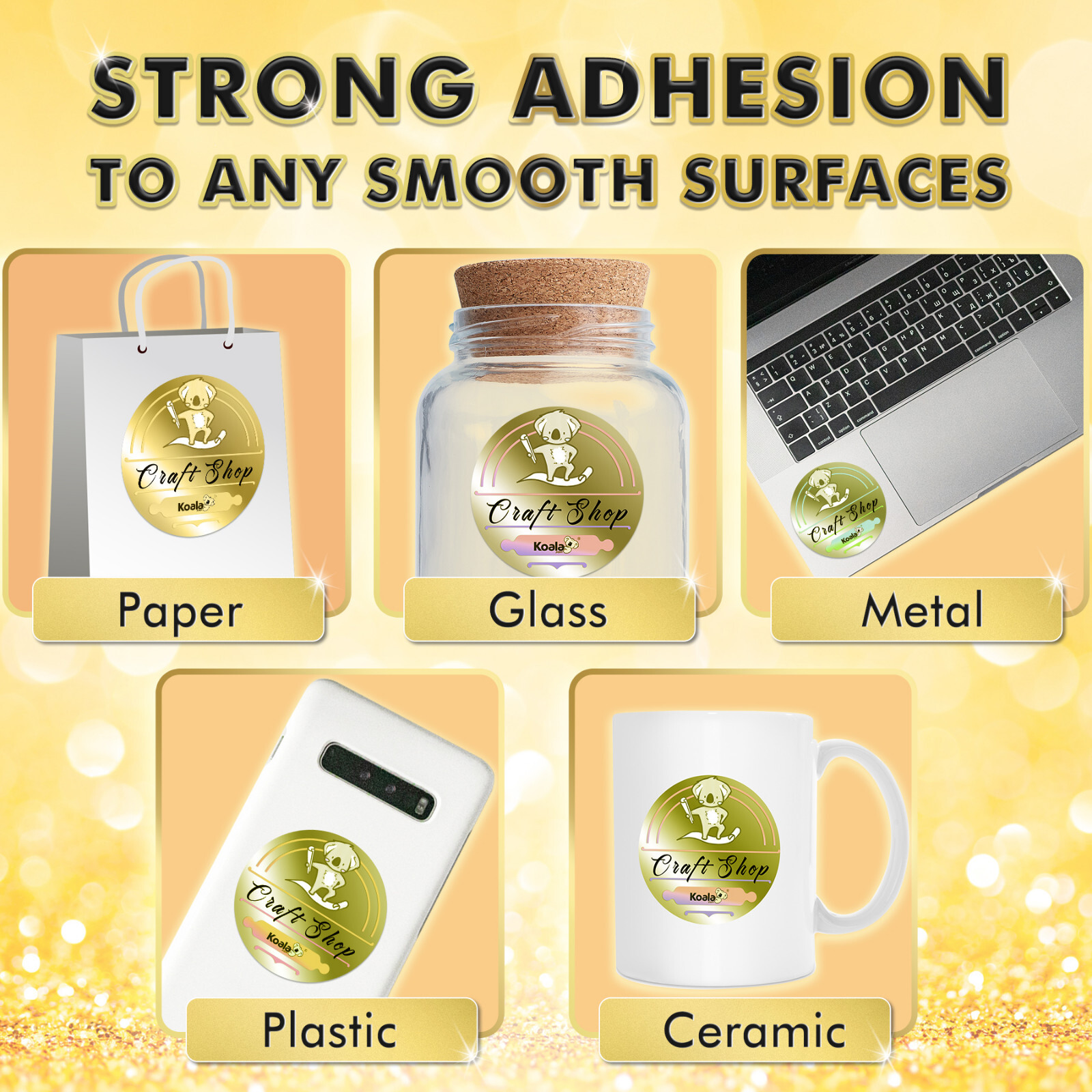 Lot Koala Printable Sticker Paper for Inkjet Laser Printers Pearl / Glossy /Gold