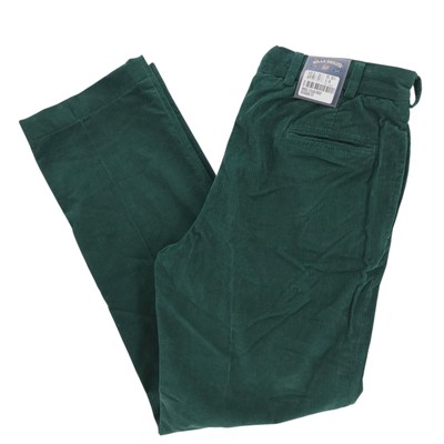 NWT BILLS KHAKIS M2 Green Corduroy Pants Plain Front Classic Fit Size 36
