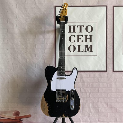 Factory Vintage Relic Black Solid body TL Electric Guitar Alder Body 6Strings
