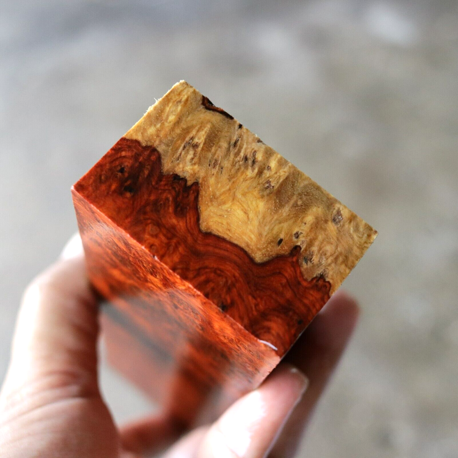 Amboyna Burl, Knife handle, Gun grips, Turning Blank DIY 2"X 7 3/8"X 1 3/8" #284 Amboyna Burl, Knife handle, Gun grips, Turning Blank DIY 2"X 7 3/8"X 1 3/8" #284