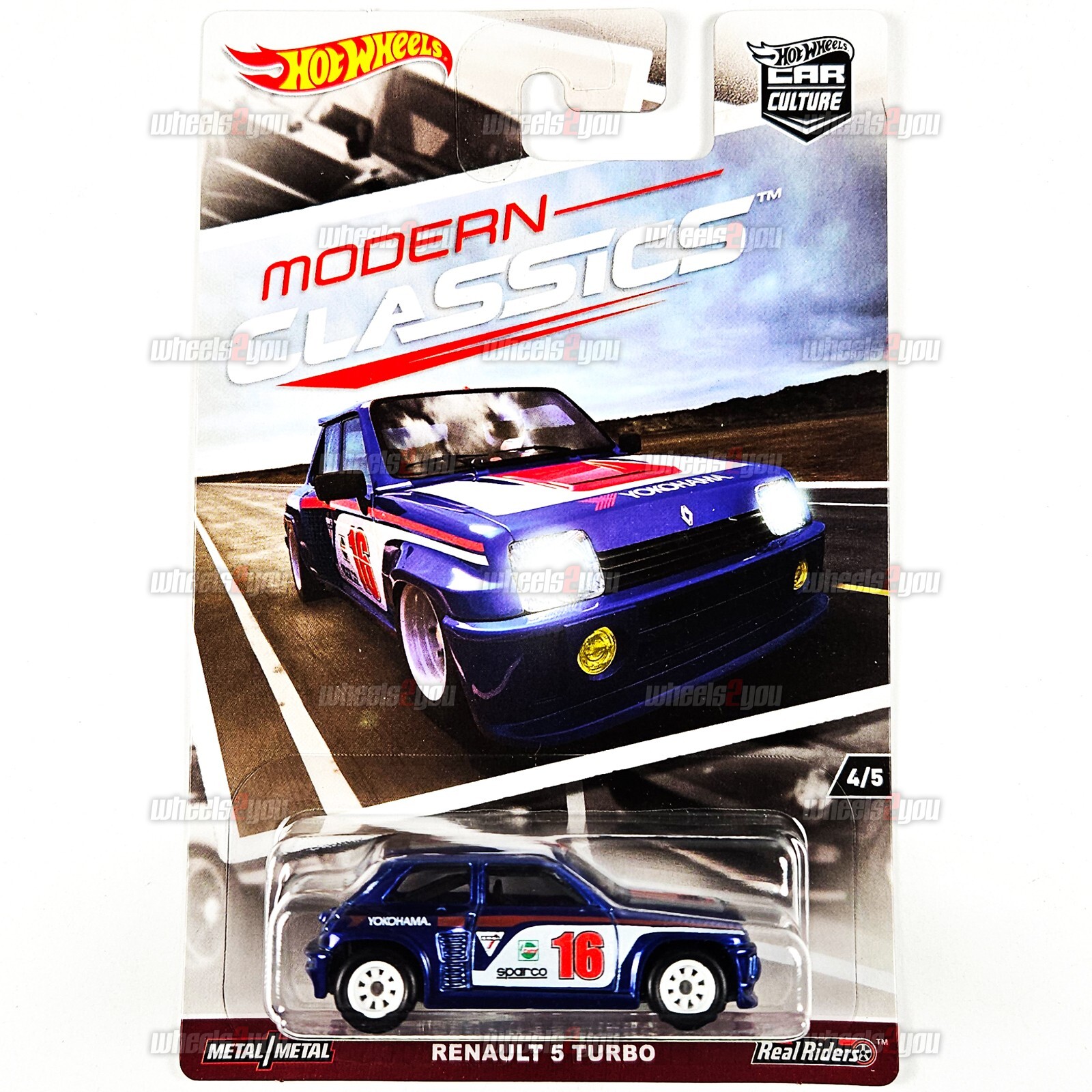 2017 Hot Wheels RENAULT 5 TURBO blue - Modern Classics - Car