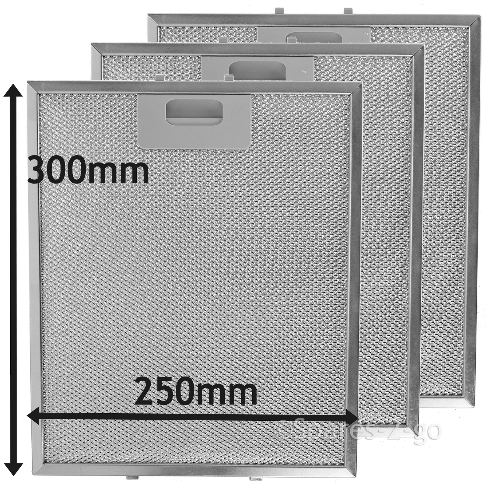 3 x Silver Grease Filter For RANGEMASTER Cooker Hood Metal Filters 300