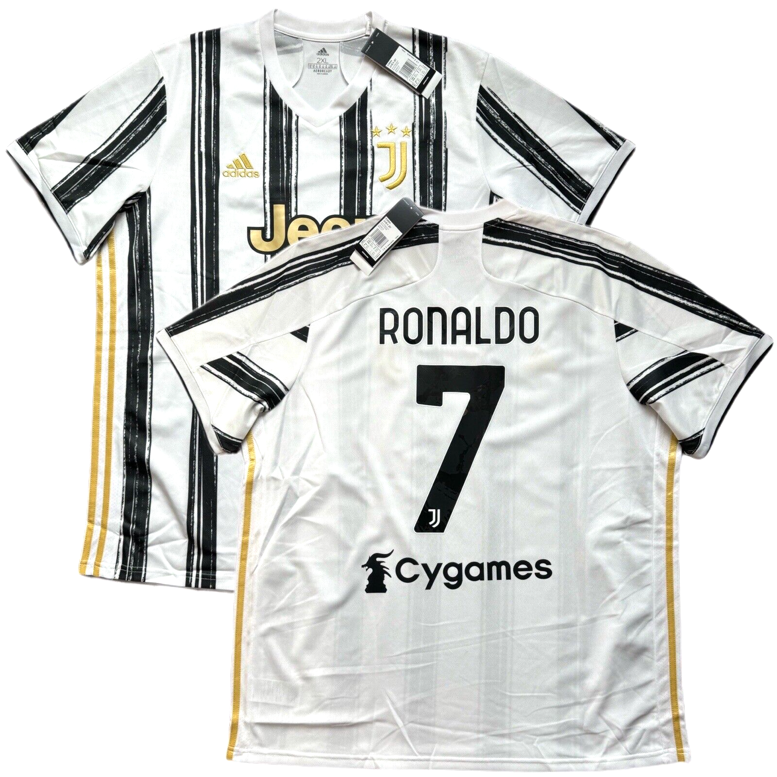 2020/21 Juventus Home Jersey #7 Ronaldo 2XL Adidas Cygames