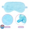 2 Pcs Plush Eye Mask Soft Sleeping Blindfold Eye Cover Comfortable Furry Faux Fur Sleeping Mask Satin Nap Night Eyeshade Cover for Women Men Gift (Blue, Pink)