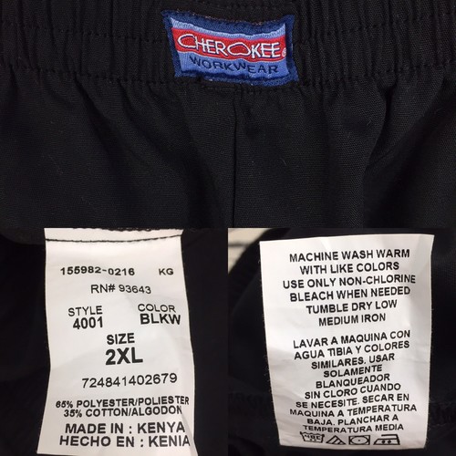 Cherokee Women Scrubs Workwear Set 2XL Tapered Pants 4001 & Top 44801A EXCELLENT