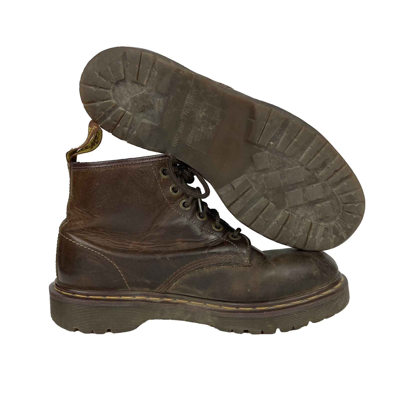 Dr Martens Air Wair-Men's Sz 12(?) Chocolate Brown Leather Boots-Made in England